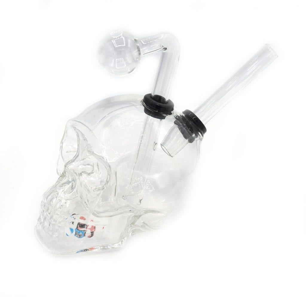 Large Glass Skull Oil Burner Bubbler Water Smoking Bong