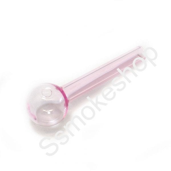 Pyrex Glass oil burner pipe thick Pink glass 4 inches