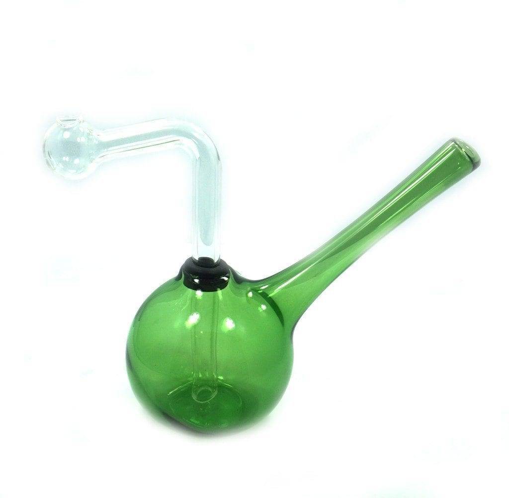 Glass Green Color Oil Burner Bubbler Pipe for Oil Wax thick heavy glass wit...