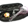 Glass Pink Color Oil Burner Bubbler Pipe for Oil Wax thick heavy glass with Carry Case and Silicon Jar