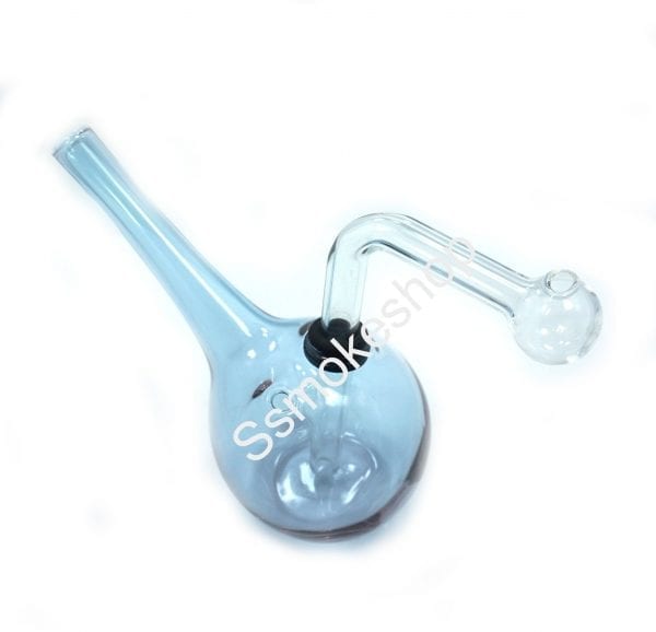 Glass Purple Color Oil Burner Bubbler Pipe for Oil Wax thick heavy glass with Carry Case and Silicone Jar