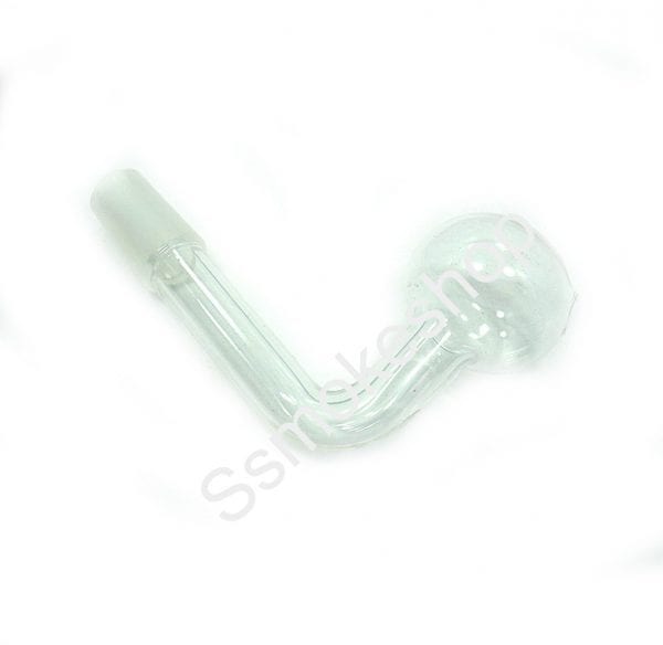 3" Glass on Glass GOG Clear Bent Oil Burner 14mm Male Joint