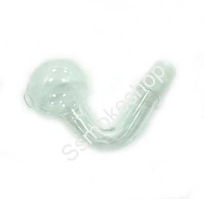 Glass on Glass GOG Clear Bent Oil Burner Downstem 19mm/18mm joint adapter 3" Inches