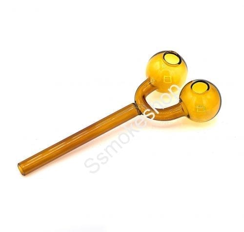 5" Double bowl Glass oil burner pipe slingshot Yellow