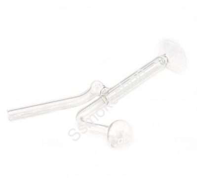 One Piece Oil burner glass pipe with build-in downstem and stand base