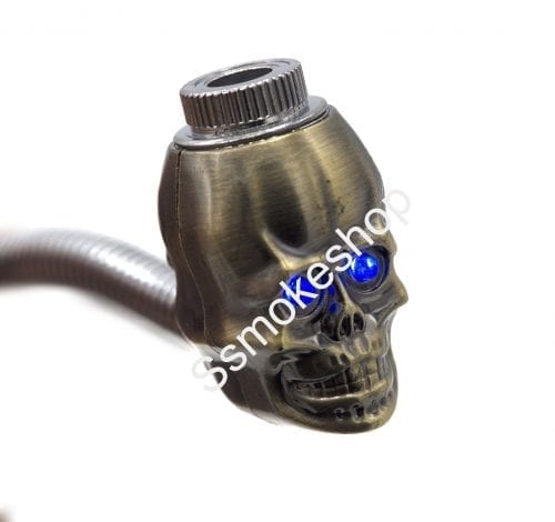 Skull Flexible LED Metal Smoking Pipe 5"
