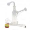 Glass Oil Burner Bubbler Water Pipe for Oil Wax thick glass with downstem Glass Dabber Carry Case and Silicon Jar Set