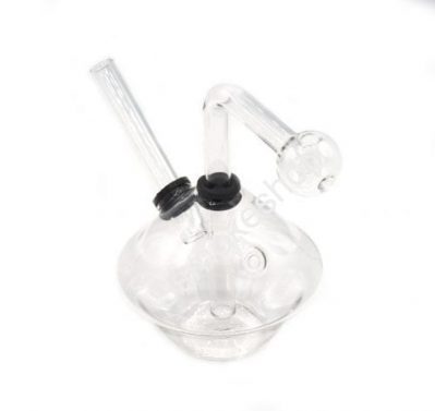 Glass Clear Oil Burner Bubbler Pipe for Oil Wax UFO Design