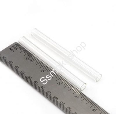 set of 2pc 10mm 4inch glass clear tube regular