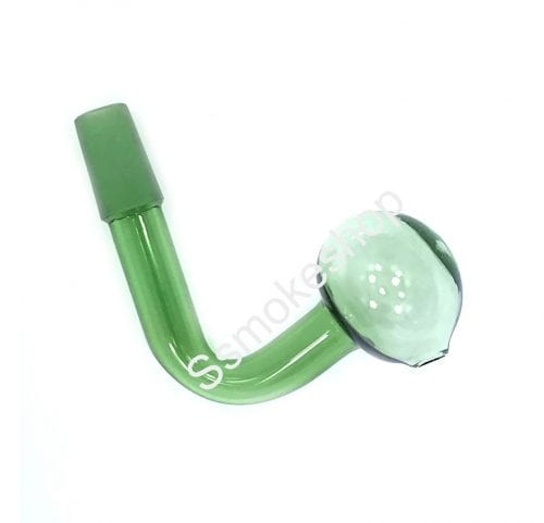 Glass on Glass GOG Bent Oil Burner 14mm joint adapter 3" Green Color
