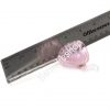GLASS BOWL SLIDE PULL Handle Thick Pink 4"