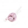 GLASS BOWL SLIDE PULL Handle Thick Pink 4"