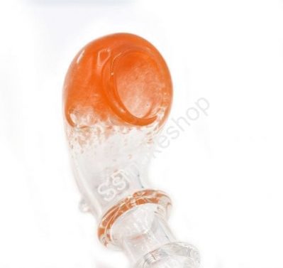 7" long Orange color head thick glass pipe