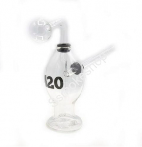 6" THICK CLEAR GLASS GLOBAL BUBBLER OIL BURNER WATER PIPE BONG