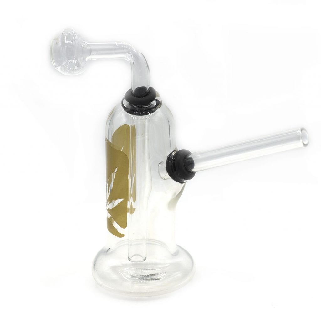 Heavy Thick Clear Glass Oil Burner Bubbler Pipe W Design