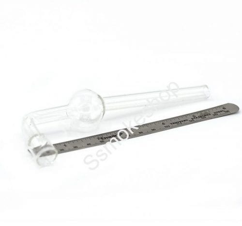 6" Pyrex Glass Clear Hand Pipe with bubble