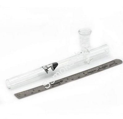 6" Pyrex Glass Clear Steam Roller Hand Pipe mini bowl