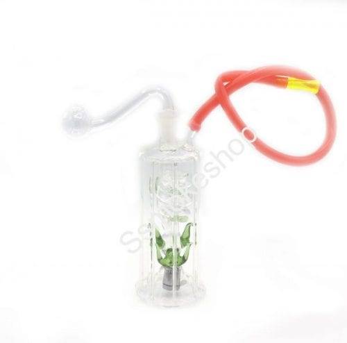 4.5" Glass Portable Oil Burner Pipe Bubbler Coil Perc LED Light