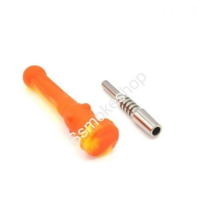 6" Silicone Nectar Collector kit Concentrate Pipe with Titanium Tip
