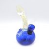 5" Blue glass water pipe bubbler with build-in bowl