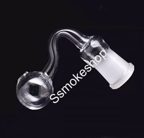 Glass on Glass GOG Clear Bent Curve Oil Burner 19mm Female Joint