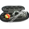 Glass Clear Oil Burner Bubbler Pipe for Oil Wax thick heavy glass with Carry Case and Silicone Jar