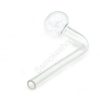 Bent Pyrex thick Glass oil burner pipe Clear 4.5" Inches