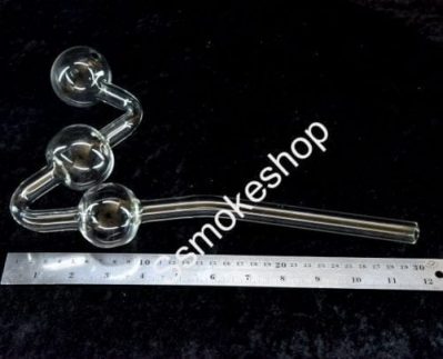 12" Jumbo Larger CLEAR GLASS WATER DOG OIL BURNER PIPE