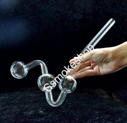12" Jumbo Larger CLEAR GLASS WATER DOG OIL BURNER PIPE. 