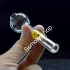 4" Glass oil burner pipe Clear Smile face Design