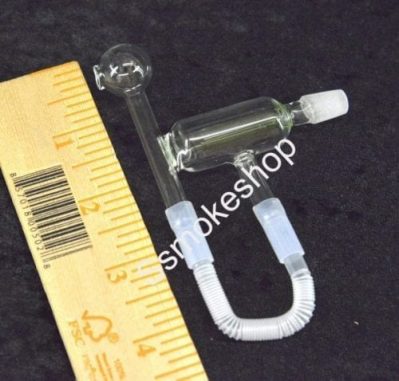 4" Clear 10mm Glass oil burner pipe with filter