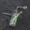 5" Glass Bottle Oil Burner Bubbler Pipe w/ Design