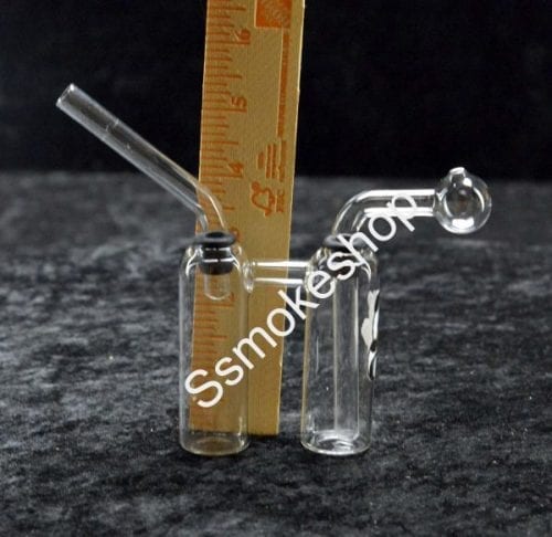 Glass Oil Burner dual chamber Bubbler Pipe 5" two chamber