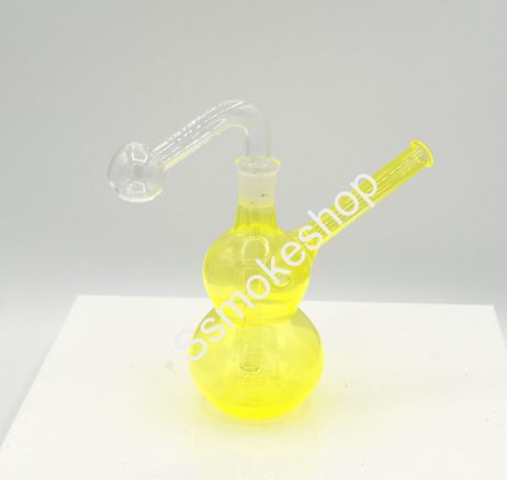 6" Glass Oil Burner Bubbler Pipe Color Gourd Design 14mm