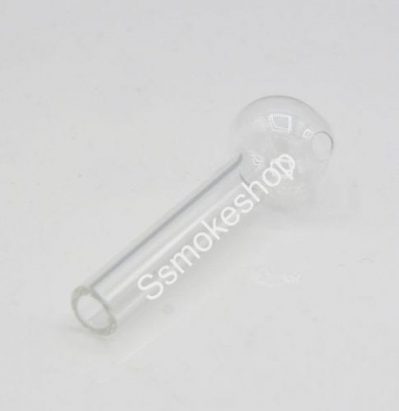 Glass oil burner pipe Clear Thick Mini 3" inches