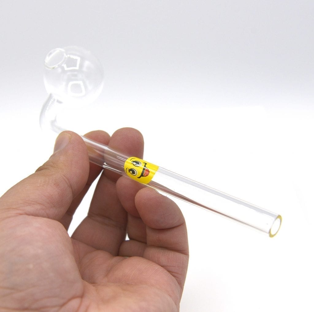 Side load bowl Curve Oil burner glass pipe Clear 5