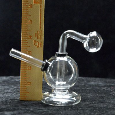 Oil Burner Bubbler Globe Clear Glass 5"