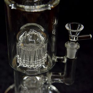 13" Clear Glass Water Bong Pipe Rig 2 Perc