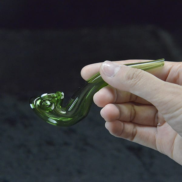 Curve Green Glass Pipe 4