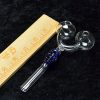 Double Slingshot Skull Oil Burner Pipe 5"