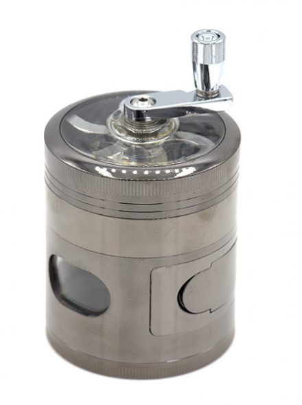 4 Layers 2.5" Mill Handle Grinder with Side Window and Chamber Door