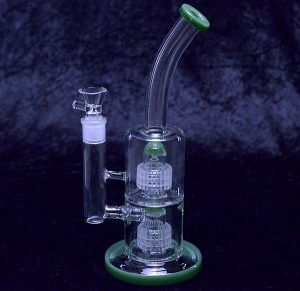 12" Clear Glass Color Edge Water Bong Pipe Rig