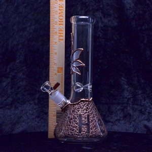 12" Copper Relief Design Thick Glass Water Bong Pipe