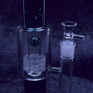 16" Clear and Teal Color 2 Perc Glass Water Bong Pipe