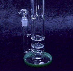 17" Clear Honeycomb Glass Water Bong Pipe