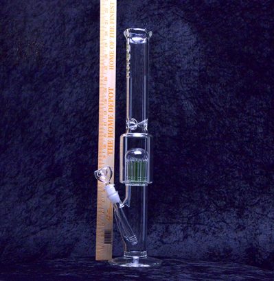 20" Clear One Perc Glass Water Bong Pipe