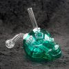 Green Large Glass Skull Oil Burner Bubbler Water Smoking Bong
