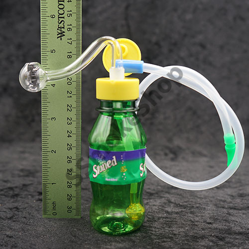 5.5" Mini  Water Bottle Oil Burner Bubbler Water Pipe Bong w/ silicone tube
