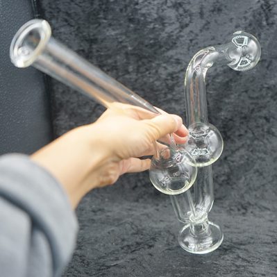 14" Super Jumbo Larger CLEAR Thick GLASS WATER DOG OIL BURNER PIPE with Base for Stand