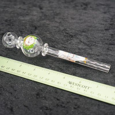 Fancy Design 7 inches Dual Bubble Oil Burner Glass Pipe
